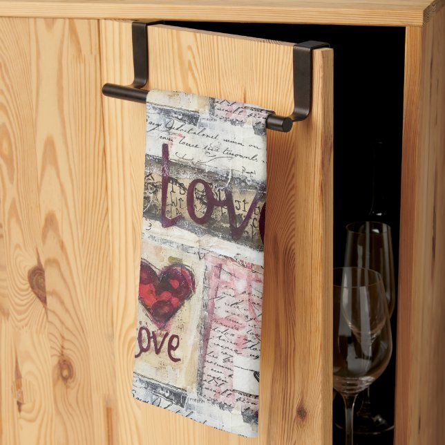 Paño De Cocina Diseño de la serie Borgoña Valentines 7 (Pliegue de tercios)