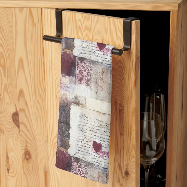 Paño De Cocina Diseño de la serie Borgoña Valentines 9 (Pliegue de tercios)