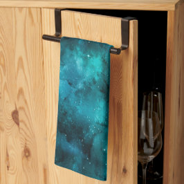 Paño De Cocina Diseño de la serie Galaxia Verde Azulada 7
