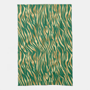 Paño De Cocina Diseño de la serie Safari Esmeralda y Oro 2