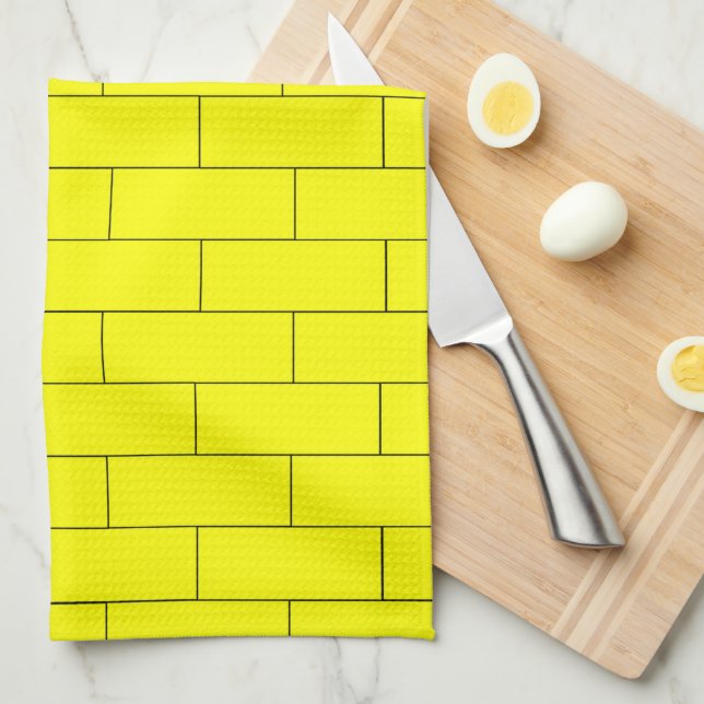 Paño De Cocina Diseño de ladrillo amarillo (Doblado Cuarto)