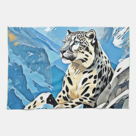 Paño De Cocina Diseño de leopardo de la nieve salvaje