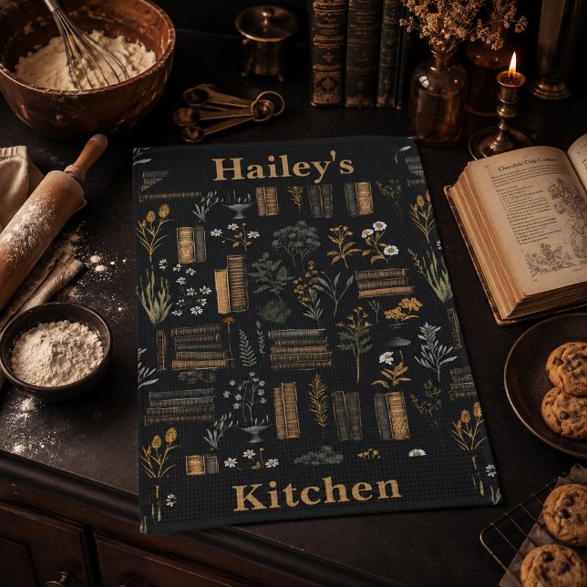 Paño De Cocina Diseño de libro elegante - Dark Academia - Libro a (Subido por el creador)