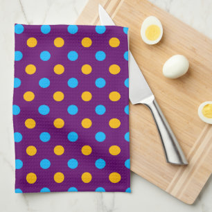Paño De Cocina Diseño de lunares azules amarillos y morados