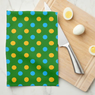 Paño De Cocina Diseño de lunares verde amarillo negro