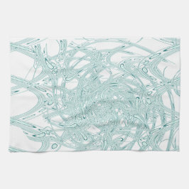 Paño De Cocina Diseño de luz verde en blanco