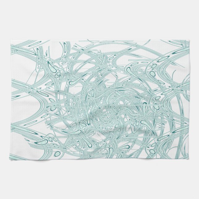 Paño De Cocina Diseño de luz verde en blanco (Horizontal)