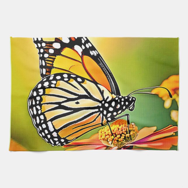 Paño De Cocina Diseño de mariposa monarca (Horizontal)