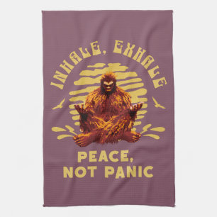 Paño De Cocina Diseño de Meditación de Bigfoot Paz No Pánico