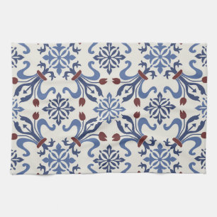 Paño De Cocina Diseño de mosaico de cerámica mallónica de Damask