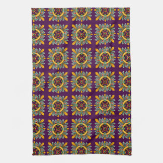 Paño De Cocina Diseño de mosaico violeta victoriano