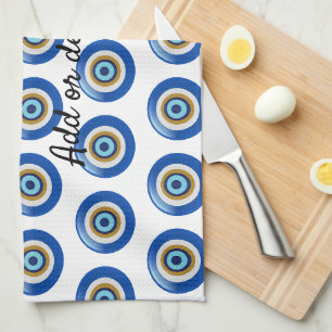 Paño De Cocina Diseño de ojo griego solo agrega texto