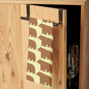 Paño De Cocina Diseño de oso grizzly en cualquier color de fondo