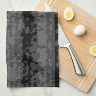 Paño De Cocina Diseño de patrón abstracto irregular gris negro