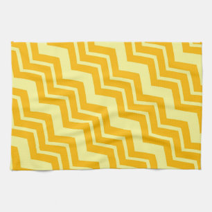Paño De Cocina Diseño de patrón de cherón zigzag amarillo