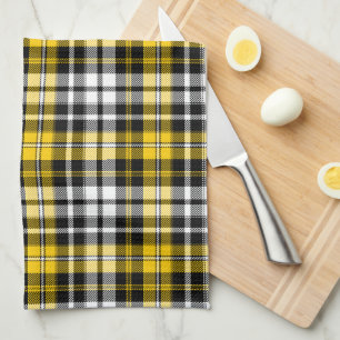Paño De Cocina Diseño de patrón de cuadros escoceses de amarillo 