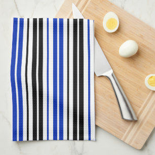 Paño De Cocina Diseño de patrón de rayas blancas negras azules