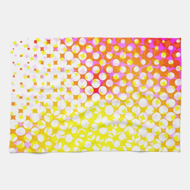 Paño De Cocina Diseño de patrón rosa amarillo (Horizontal)