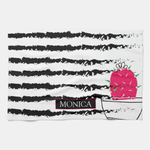 Paño De Cocina Diseño de patrones de Cactus rosado