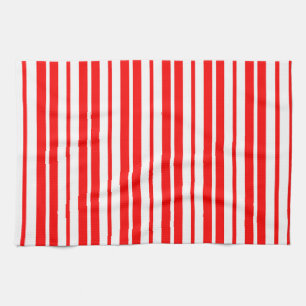 Paño De Cocina Diseño de patrones de rayas verticales rojas y bla