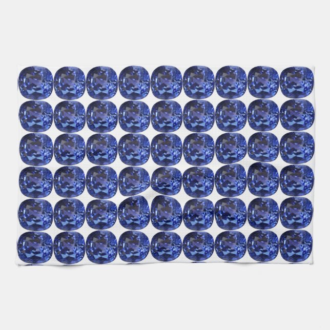 Paño De Cocina Diseño de patrones de zafiro azul (Horizontal)