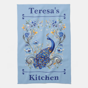 Paño De Cocina Diseño de pavo real personalizado - regalo elegant