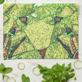 Paño De Cocina Diseño de piedra volcánica pintada de amarillo pál