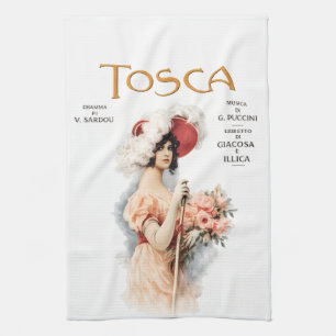 Paño De Cocina Diseño de póster de ópera vintage de Tosca - Pucci
