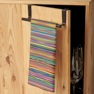 Paño De Cocina Diseño de rayas abstractas coloridas
