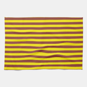 Paño De Cocina Diseño de rayas amarillas y marrones
