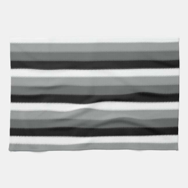 Paño De Cocina Diseño de rayas blancas negras (Horizontal)