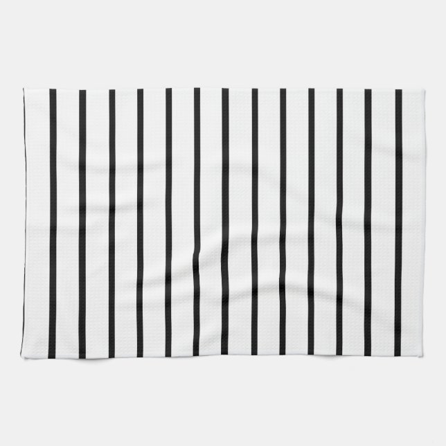 Paño De Cocina Diseño de rayas blancas y negras (Horizontal)