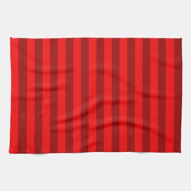 Paño De Cocina Diseño de rayas granate rojas (Horizontal)