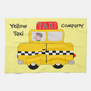 Paño De Cocina Diseño de taxis amarillos