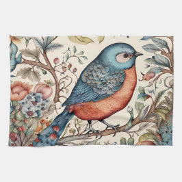 Paño De Cocina Diseño de telas escandinavas de aves de época