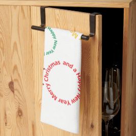 Paño De Cocina Diseño de Texto de Adornos de Navidad