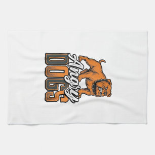 Paño De Cocina Diseño de tipografía de bulldog vintage Angry Dogs