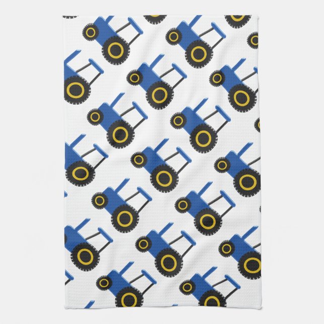Paño De Cocina Diseño de Tractor Azul (Vertical)