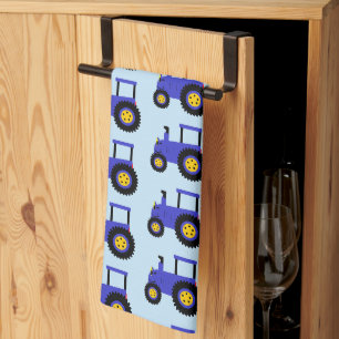 Paño De Cocina Diseño de Tractor Azul con Fondo de Cualquier Colo