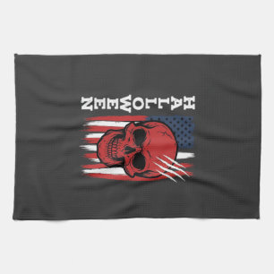 Paño De Cocina Diseño de vector de bandera de cráneo de Halloween