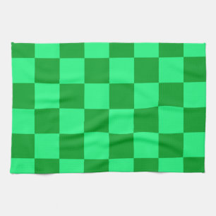 Paño De Cocina Diseño de verificador verde claro y oscuro