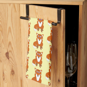 Paño De Cocina Diseño de zorro con fondo de cualquier color