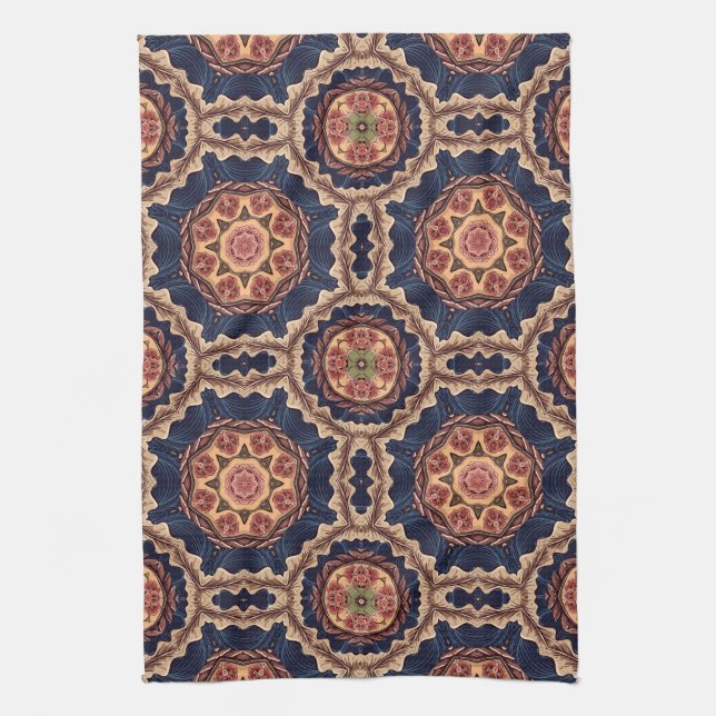 Paño De Cocina Diseño decorativo de Flores y Estrellas (Vertical)