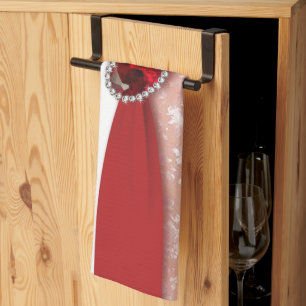 Paño De Cocina Diseño del 40° aniversario del Boda Damask