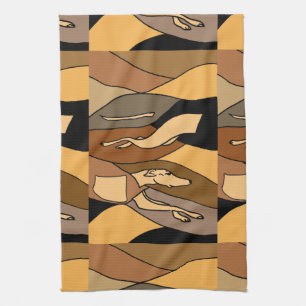 Paño De Cocina Diseño del arte abstracto del perro del galgo