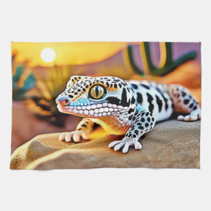 Paño De Cocina Diseño del desierto de Leopard Gecko