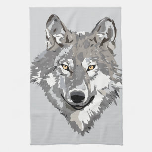 Paño De Cocina Diseño del lobo gris
