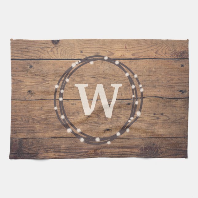 Paño De Cocina Diseño del monograma (Horizontal)