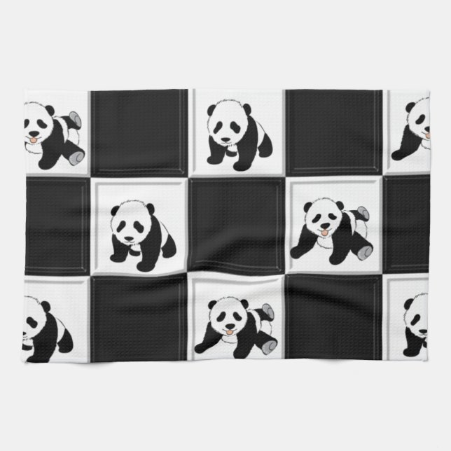 Paño De Cocina Diseño del oso de panda (Horizontal)
