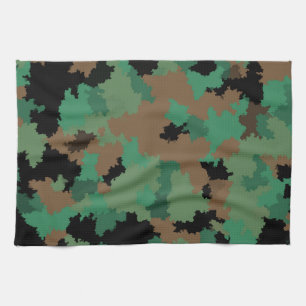 Paño De Cocina Diseño del patrón de camuflaje de la selva verde d